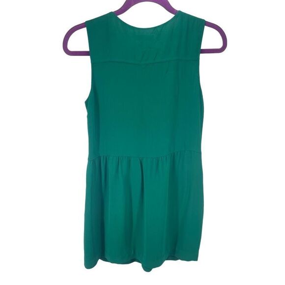 J. Crew Womens Mini Dress Lined Sleeveless Round Neck Button Zip Green Size 2 - Picture 12 of 12
